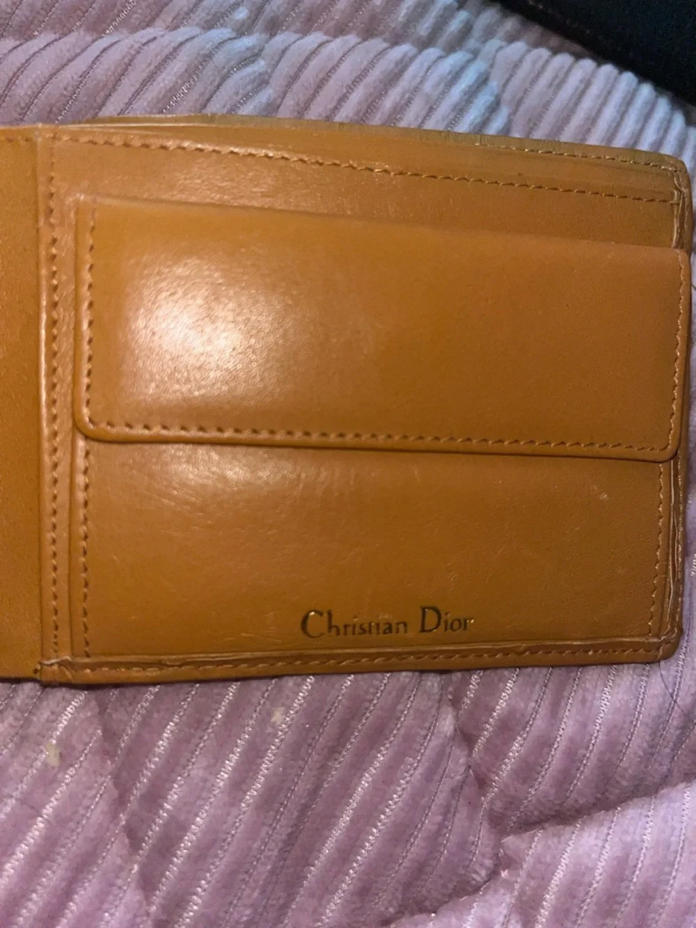 Vintage Christian Dior Men's Black Bifold Wallet with Tan Trim - Picture 3 of 8